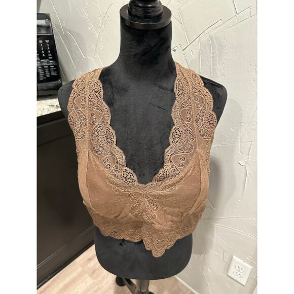 Zenana Outfitters Other - Zenana brown lace bralette women’s 3X undergarment